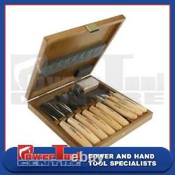 Narex 9 Piece Premium Beech Wood Carving Cr-V Steel Chisels In Wooden Box Set