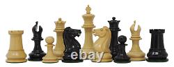 Nathaniel 1849 Antique Reproduction Vintage 3.75 Ebony/Box Wood Chess Set