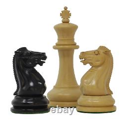 Nathaniel 1849 Antique Reproduction Vintage 3.75 Ebony/Box Wood Chess Set