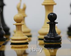 Nathaniel 1849 Antique Reproduction Vintage 3.75 Ebony/Box Wood Chess Set