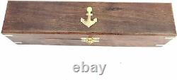 Nautical Marine Brass Anchor Shot Glasses With Wooden Box Set of 6 Cyber Monday
