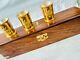 Nautical Marine Brass Anchor Shot Glasses With Wooden Box Set Of 6 Wine Brass Glas