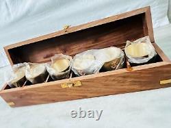 Nautical Marine Brass Anchor Shot Glasses With Wooden Box Set of 6 wine brass glas