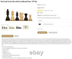 New French Lardy Chess Set 2.75 K Pieces, Box, Board. BONUS Magnetic mini set