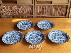 New with a wooden box! Set of 5 Arita ware Akamine Medium Plates