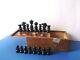 Old St. George Pattern Chess Set With Wooden Box Vintage Wood Chess Set With Box