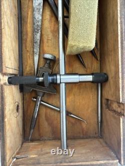Old Starett Set In Wooden Box 19th Century Antique Vintage Rare Collectible Deal