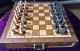 Old Vintage Wooden Chess Set Pieces And Board /box & Drawer Large 41cm Heavy 3kg