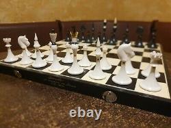 Olympic Soviet Chess set Russian Vintage USSR wooden plastic antique 1977! Box