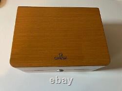 Omega Lacquered Wooden Watch Box Instruction Book & Card Holder Set Boxed