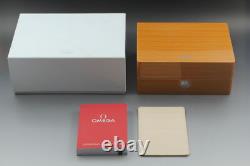 Omega Original Wooden Box Set Card Holder Manual White Outer Box Authentic