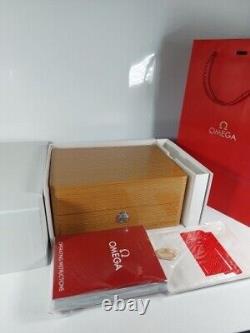 Omega Watch Box Lacquered Wooden Storage, Bag, Book, Tag Replacement Set