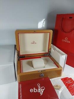 Omega Watch Box Lacquered Wooden Storage, Bag, Book, Tag Replacement Set