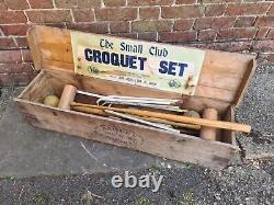 Original Antique Jacques of London Croquet Set in Original Wooden Box