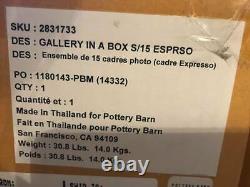 POTTERY BARN Wall GALLERY IN A BOX RUSTIC WOOD PICTURE FRAMES SET 15 NEW IN BOX