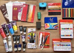 Painter Set with acrylic paints/ brushes box / Wooden Art Box / Spray Paints