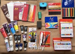 Painter Set with acrylic paints/ brushes box / Wooden Art Box / Spray Paints