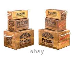 Peroni Rustic Retro Wood Style Storage Box Chest Trunk 3 Sizes
