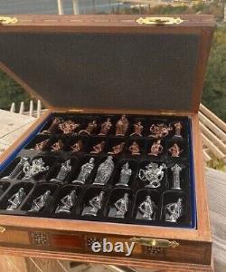 Personalized Chess Set Antique Chessmen Handmade Storage Board Christmas Gift