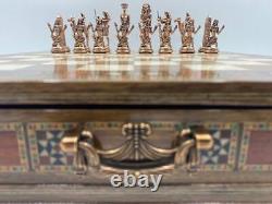 Personalized Chess Set Antique Egyptian Chessmen Storage Board Christmas Gift