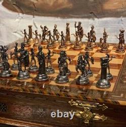 Personalized Chess Set Antique Medieval Chessmen Storage Board Christmas Gift