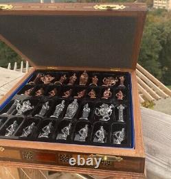 Personalized Chess Set Antique Medieval Chessmen Storage Board Christmas Gift