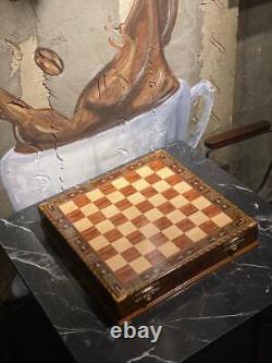 Personalized Chess Set Antique Medieval Chessmen Storage Board Christmas Gift