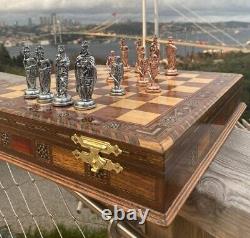 Personalized Chess Set Large Chessmen with Storage Board 15 Christmas Gift