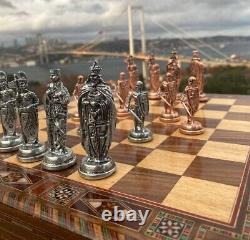 Personalized Chess Set Large Chessmen with Storage Board 15 Christmas Gift