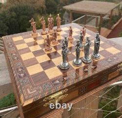 Personalized Chess Set Large Chessmen with Storage Board 15 Christmas Gift