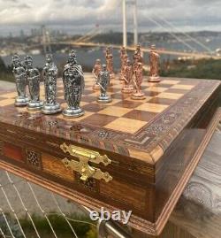 Personalized Chess Set Large Chessmen with Storage Board 15 Christmas Gift