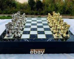 Personalized Luxury Chess Set Chrome Plated Boxed Custom, Christmas Gift for Him