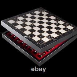 Personalized Luxury Chess Set Chrome Plated Boxed Custom, Christmas Gift for Him