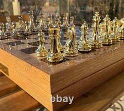 Personalized Luxury Chess Set Chrome Plated Boxed Custom, Unique Christmas Gift