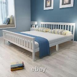 Pine Wood Bed Frame Solid Wooden Bed Set Shaker Drawers White 4FT 5FT 3FT