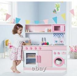 Pink Wooden Kitchen Set Children Wooden Box Pre School Toys