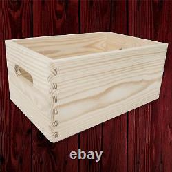 Plain Wooden Open Chest Storage Tool Toy Box Crate with Handles / 30x20x13 cm