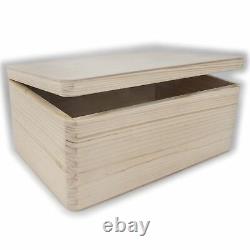 Plain Wooden Open Storage Chest / 30x20x13 cm / Keepsake Box to Decorate Craft