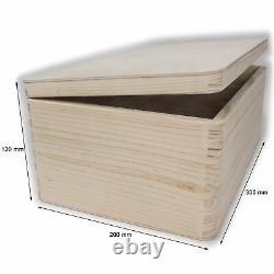 Plain Wooden Open Storage Chest / 30x20x13 cm / Keepsake Box to Decorate Craft