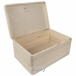 Plain Wooden Open Storage Chest / 30x20x13 cm / Keepsake Box to Decorate Craft