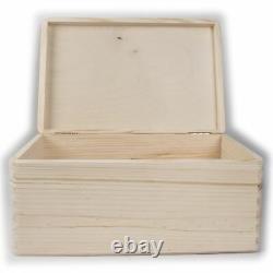 Plain Wooden Open Storage Chest / 30x20x13 cm / Keepsake Box to Decorate Craft