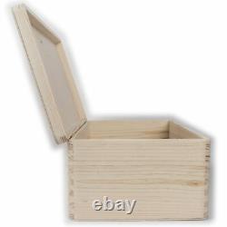 Plain Wooden Open Storage Chest / 30x20x13 cm / Keepsake Box to Decorate Craft