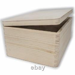 Plain Wooden Open Storage Chest / 30x20x13 cm / Keepsake Box to Decorate Craft