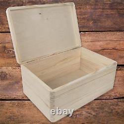 Plain Wooden Open Storage Chest / 30x20x13 cm / Keepsake Box to Decorate Craft