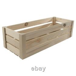 Plain Wooden Slatted Fruit 40cm Long Crates Containers/ Apple Storage Crate Box