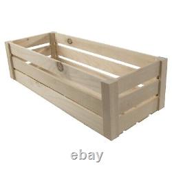 Plain Wooden Slatted Fruit 40cm Long Crates Containers/ Apple Storage Crate Box