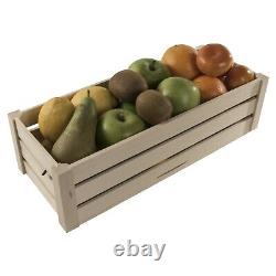 Plain Wooden Slatted Fruit 40cm Long Crates Containers/ Apple Storage Crate Box