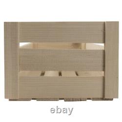 Plain Wooden Slatted Fruit 40cm Long Crates Containers/ Apple Storage Crate Box