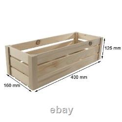 Plain Wooden Slatted Fruit 40cm Long Crates Containers/ Apple Storage Crate Box