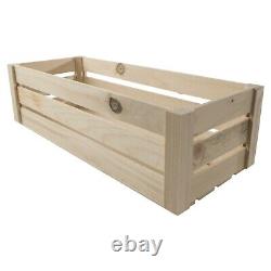 Plain Wooden Slatted Fruit 40cm Long Crates Containers/ Apple Storage Crate Box